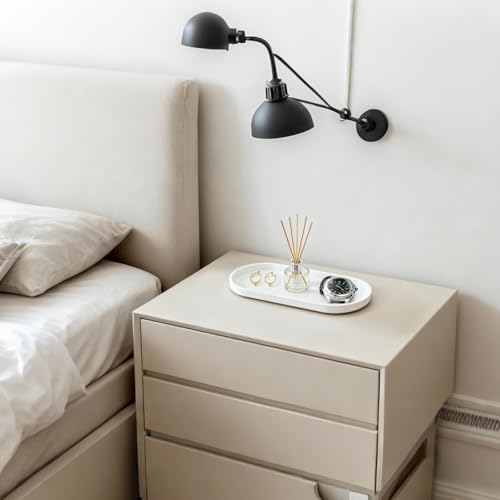 2 Stück Badezimmer Tablett Dekotablett Deko Tablett Weiß Silikon Ablageschale Kleines Badezimmer Deko Schale für Waschtisch Badewanne Küchenspüle und Toilette (Oval)