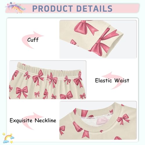 ODAWA Bows Beige Tee and Pant 2-piece Pj Set Footless 18M Fall Pajamas4