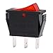 Heschen Interruptor basculante SPST 3 terminales luz roja 16A 250VAC 5Pack
