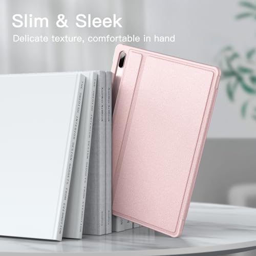 Image of JETech Folio Case for Galaxy Tab S8+ /S7 FE /S7+ 12.4 inch, Pink Gold | For 2022 /2021 /2020 Model, Multi-Angle Stand Cover, S Pen Holder, Slim Protective Cover, Auto Wake /Sleep