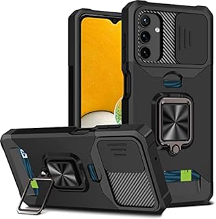 for Samsung S22 Ultra Case with Screen Protector, Sliding Camera Cover and Card Holder, Ring Kickstand Military Shockproof Full Body Protective Shell for Samsung S22 Ultra 5G (Galaxy S22 Ultra,Navy)