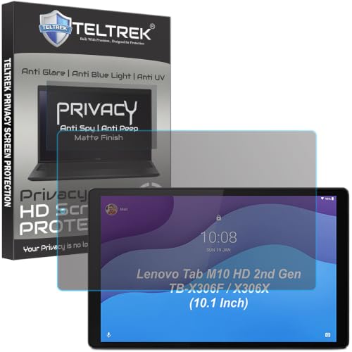 Image of Privacy Matte Anti Peep Screen Guard Compatible With Lenovo Tab M10 Hd 2nd Gen, Lenovo Tab M10 HD Gen 2 (10.1 Inch Tablet) Anti Spy Screenguard Not a Tempered Glass Screen Protector