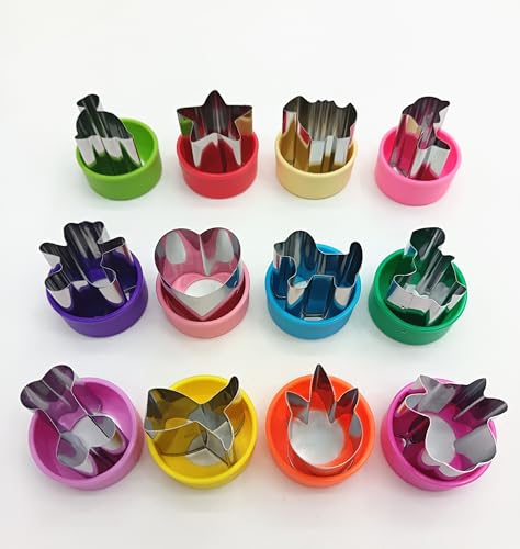 Vegetable Cutter Shapes Set, 12pcs, Mini Cookie Cutters Set Fruit Cookie Pastry Stamps Mold -for Kids Baking and Food Supplement Accessories