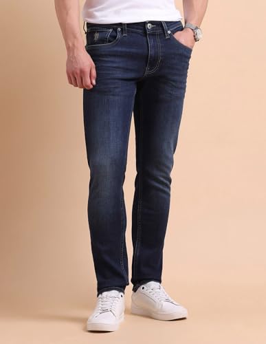Image of U.S. Polo ASSN. Denim Jeans for Men - Slim Tapered Fit, Mens Jeans for Office & Regular Wear