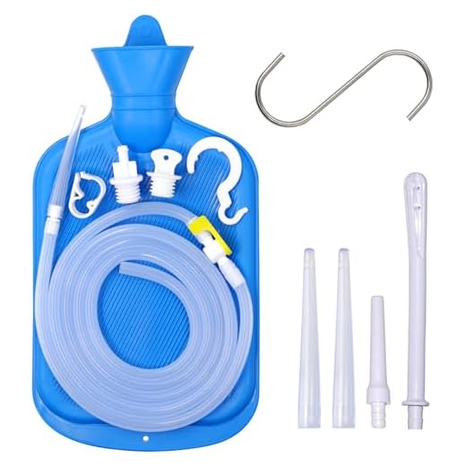 Enema Bag 2L Home Enema Kit with 6.5ft Long Silicone Hose, Enema Tips, Controlable Water Flow Valve, 2 Quart Capacity Hot-Water Bottle for Colon Cleansing Enemas