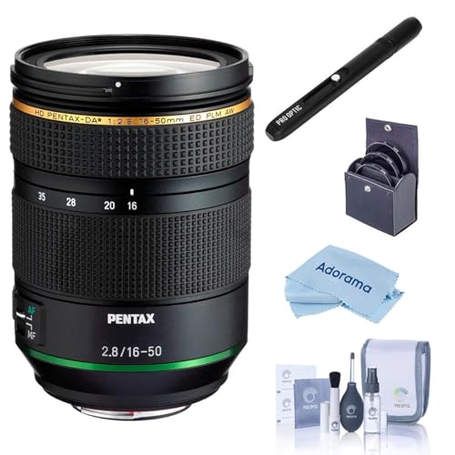 HD Pentax-DA 16-50mm f/2.8 ED PLM AW Lens, Bundle with 77mm Filter Kit, Cleaning Kit, Cleaning Cloth, Lens Cleaner