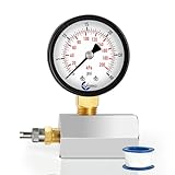 CARBO Instruments Gas Test Pressure Gauge 30 Pound, 30 PSI / 200 kPa, 3/4” FNPT Connection, Brass Valve, Chrome Plated Steel Body Assembly.