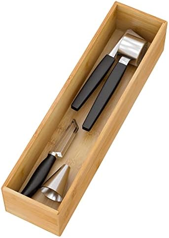 Bamboo Drawer Organizer Storage Box Bathroom Living Room Kitchen (12"3"2.5")
