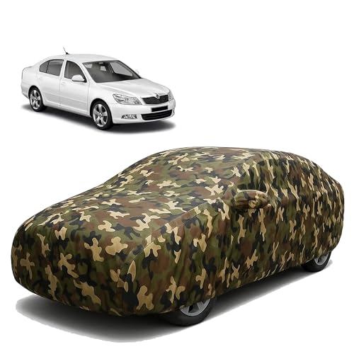Image of Sulfar 100% Waterproof Car Body Cover Compatible with Mirror for Skoda Laura with Long Lasting Durable Material (Triple Stitched, Full Bottom Elastic, Camouflage Army)