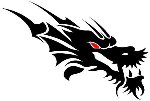 LightningSigns Tribal Dragon Head Decal,Sticker Motorbike,Car (large)