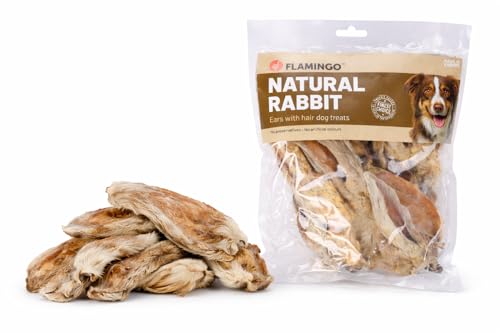 Bastoncini per cani – Orecchie di coniglio – 200g – con pelo – supporto naturale per denti e digestione