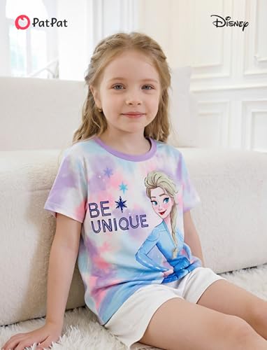 Image of Disney Princess Frozen Marvel Stitch Minnie Mickey Star Wars Girls /Boys Athletic Shirts UV Quick Dry Graphic T-Shirt 2-9 Year