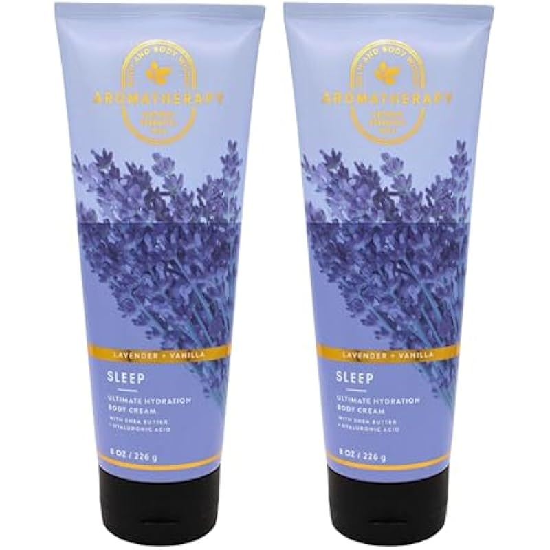 Bath & Body Works Ultra Shea Body Cream, 8oz Each, Pack of 2 (Lavender Vanilla)