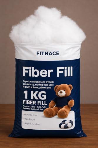 Image of Soft & Fluffy Racron Polyester Microfiber 1 KG - 100% Organic Cotton Soft Fiber for Cushion, Teddy Bear, Pillows, Toys Stuffing, Recycle Fiber, Long Lastic and Skin Friendly (1 KG.)