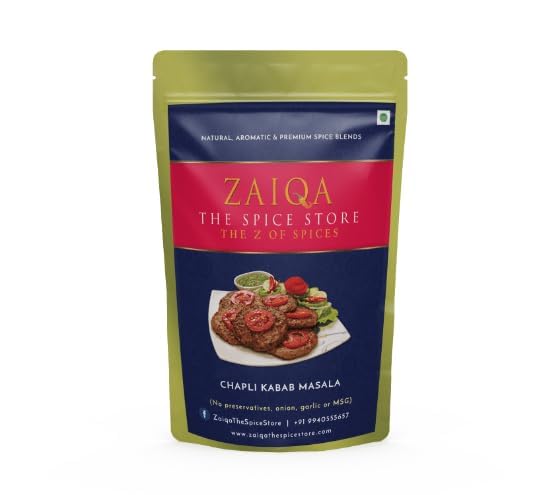 ZAIQA THE SPICE STORE Chapli Kabab Masala 25 Gram-Experience the Irresistible Charisma of Flavors! Indulge in Juicy and Spicy Ground Meat Patties at Home One Time Use Packs