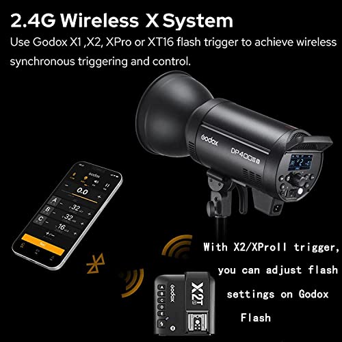 Image of Godox DP400III-V DP400IIIV 400Ws Professional Studio Strobe Flash Light,GN87 0.1-1S Recycle Time,2.4G X System,Bowens Mount with 30W LED Modeling Lamp for Wedding Portrait Fashion Product Photography