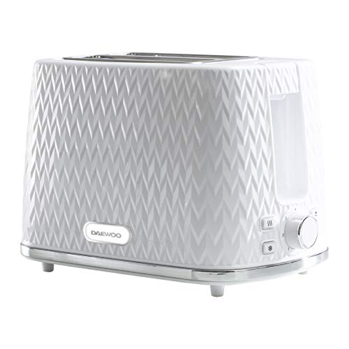 Daewoo Argyle Collection Toaster 2 Slice With Defrost Reheat And Browning Control To Use At Your Convenience While The Removable Crumb Tray Makes Cleaning Quick White