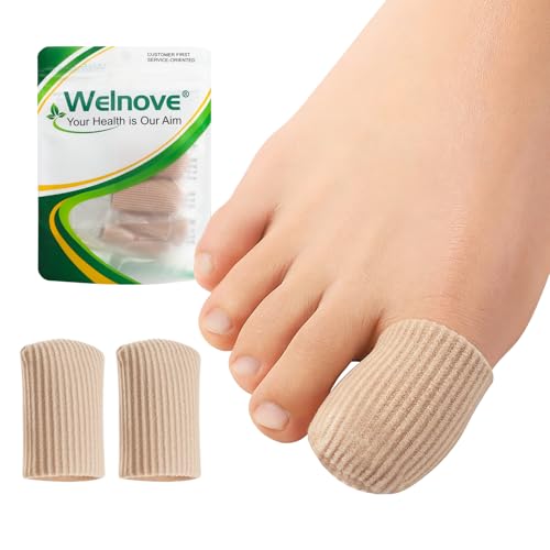 Image of Welnove Gel Toe Cap - 10 Pack Toe Protector for Women Men - Cushions and Protects to Cover Toes, Relief Toe Pain from Ingrown Toenails, Corns, Blisters, Hammer Toes (Large Size)