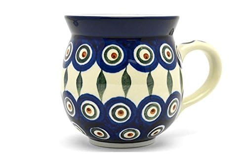 Taza de cerámica pintada a mano 11 oz azul miniatura 2