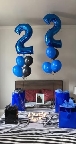 Image of Number Balloons 23 Balloon 40 inch Dark Blue for 23 32 Birthday Decorations | Saturated Color, Large 40 in, With Inflation Straw & Hanging Hole, Great for Men's Party, Back-To-School Season, Pool Party