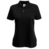 Fruit of the Loom Damen Lady-Fit 65/35 Pique Polo Shirt, Schwarz, Gr.M
