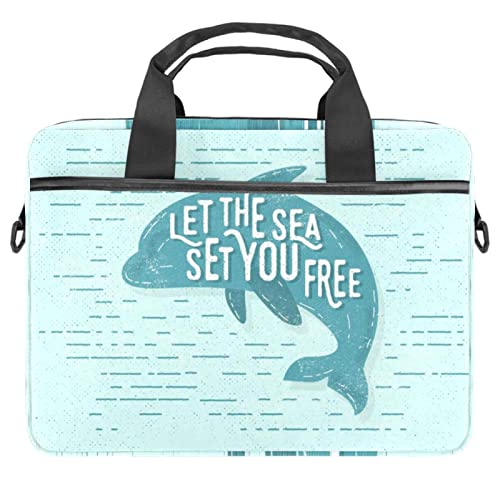 Sac ordinateur 13-14 pouces dauphin vintage multicolore pour transporter votre PC portable au quotidien
