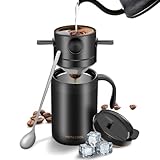 MACIFECI 16oz Camping Coffee Maker Pour Over Coffee Maker Camping Coffee Pot Portable Coffee Maker for Travel Camping Offices Backpacking Outdoor