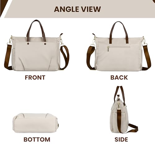 Image of Women's Office Essential Tote Bag With Double Handle Shoulder Strap, 15.6 Inch Laptop Compartment, Laptop Sleeve, Shoulder Work Handbag, Organizational Pockets For Girls