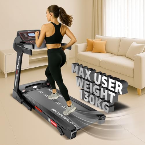 Image of PowerMax Fitness TAM-225 2HP (4HP Peak) Motorized Treadmill with Free Installation Assistance, Home Use & Manual Incline