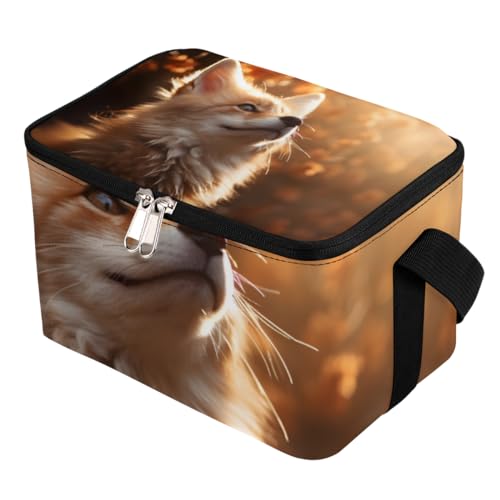 GzLeyigou Lunch Bags for Women Men 9 Cans,Fox Hot & Cold Food Delivery Bag Insulated Grocery Bag Insulated Lunch Box Animal Cute Fox Cooler Bag for Office Work Picnic Beach