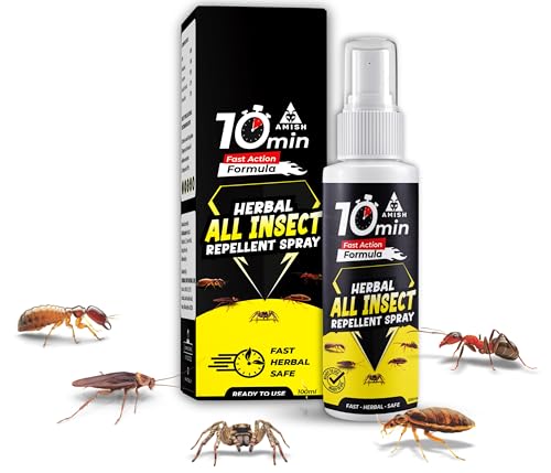 Image of Amish Herbal All In One Spray 100ml|10 Minutes Formula |Removes Entire Ant, Cockroach, Lizard, Bed Bugs, Spider, Bed Bugs|Powerful 100% Organic Insect Repellent Spray For Home Kitchen