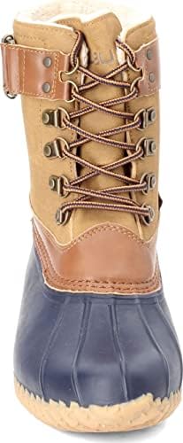 JBU by Jambu Women's Vancouver Waterproof Rain Mid Calf Boot, Navy/Tan, 6 | Image 1