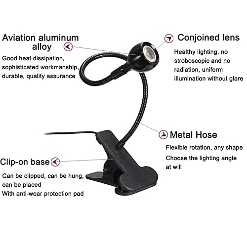 Led Clip On Light,Eye Caring Bed Reading Light,Reading Light With Gooseneck,360° Flexible Book Clamp Light,Night Light Clip On For Desk, Bed Headboard And Computers-Silver#2 #TOP5