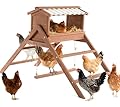 EOWOAN Chicken Perch for Coop, 3 in 1 Design-Nesting Box with All Weather PVC Roof+Perches+Swing, Indoor & Outdoor Roosting Bar