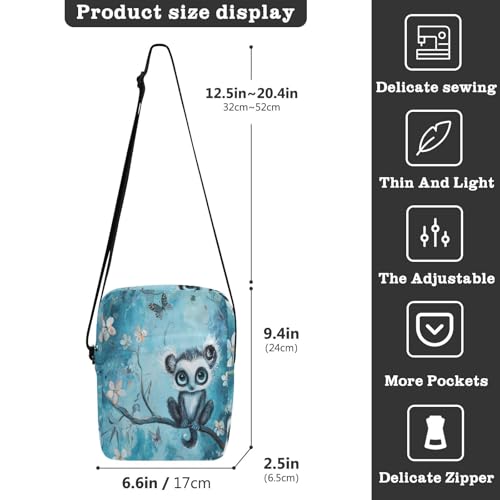 small messenger bag for women crossbody bag Womens Purse Cross Body Adjustable Strap for Casual Casual- Blue Lemur Turquoise3