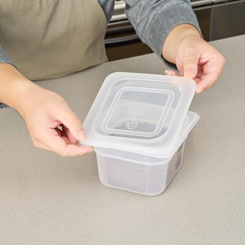 Restaurantware Food Storage Container Lid 10 Pack Fits 1/6 Size Food Pan Polypropylene Plastic Cover Clear Dishwasher Safe Commercial Kitchen Lid by Restaurantware - Used condition - Image 5