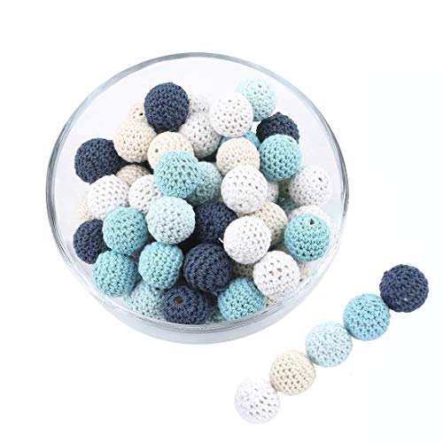 Promise Babe 16mm 40pc Häkeln Perlen Blau Serie DIY Zubehör für Die Herstellung Von Baby Beißring Spielzeug Pflege Armband Halskette Verlieren Kinderkrankheiten Perlen