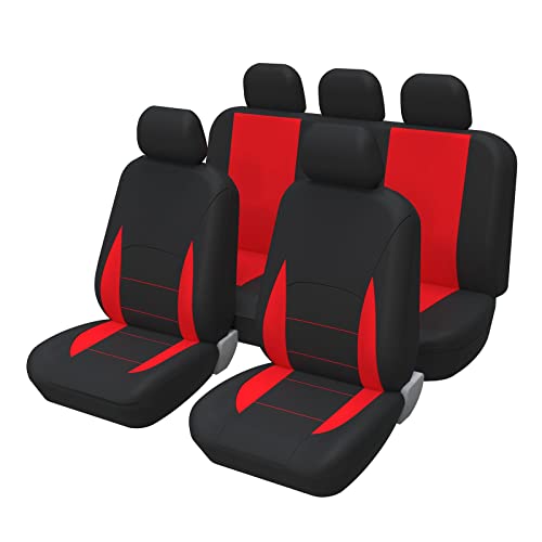 Housses de siège de voiture universelles tissu noir ensemble complet habitacle auto