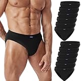 FALARY Männer Slip 12er Pack 100% Baumwolle Unterhosen Herren Unterwäsche Sport Basic Schwarz XL