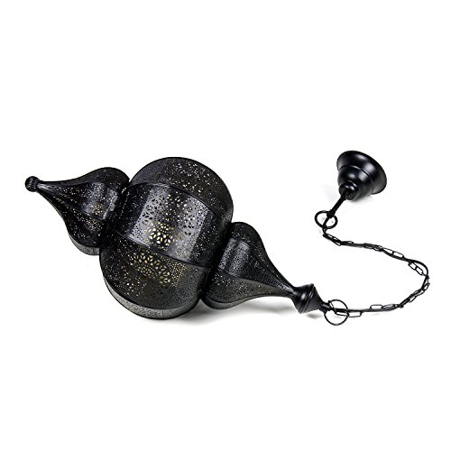 Casa Moro Orientalische Lampe MOULOUK Schwarz 54cm | marokkanische Pendelleuchte | Boho Chic Hängelampe wie aus 1001… – Bild 7