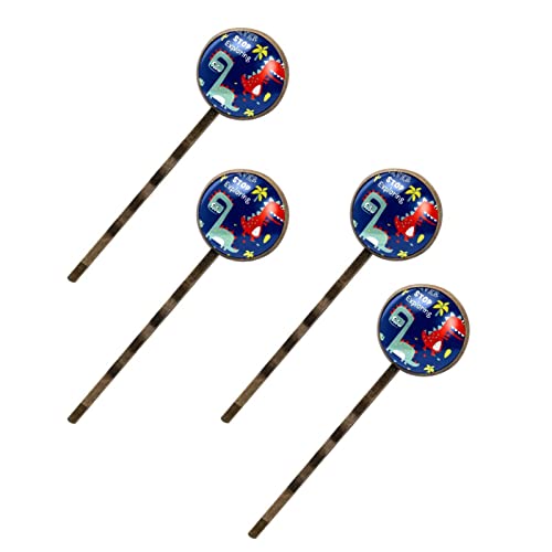 Épingles à cheveux dinosaure bleu Never Stop Exploring barrettes fantaisie fille x4