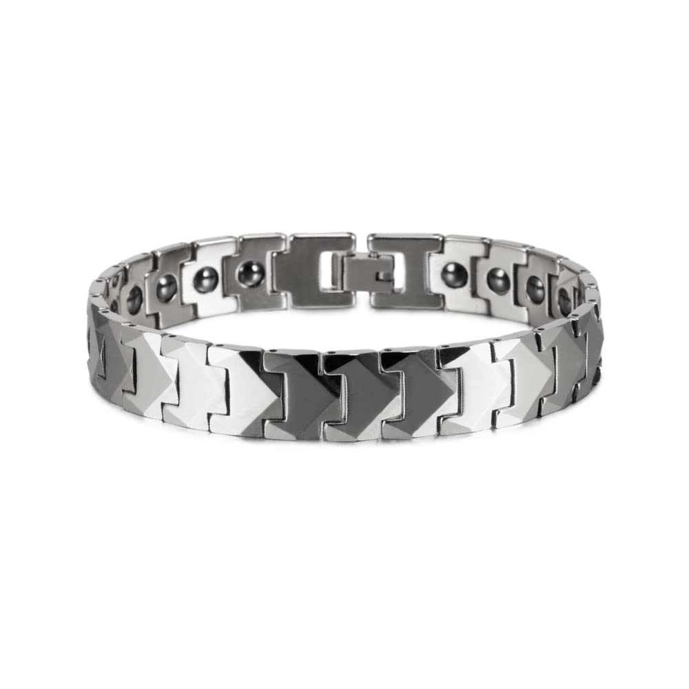 YSJNGF Charm-Armband Homme Goldkette Energie Hämatit-Armband Männliches Armband für Männer 12mm Pfeil-Armband Magnetarmband Geschenkschmuck (Farbe: Gold)