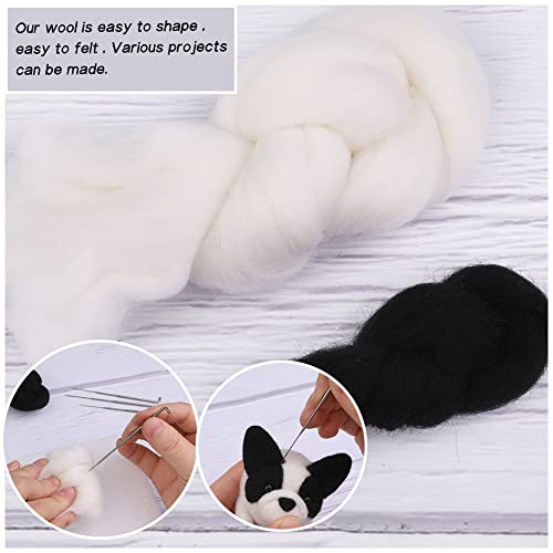 Image of QMNNMA Needle Felting Kit for Beginners, French Bulldog Wool Felting Kit