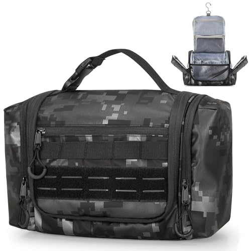 Prokva Hanging Toiletry Bag for Men, Tactical Dopp Kit Toiletry Travel Bag
