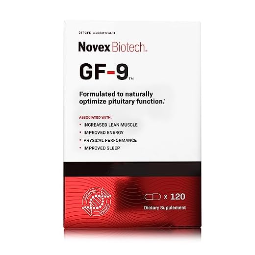 Novex Biotech GF-9 – HGH Boosting Supplement for Men - Workout Supplement for Men – Boost Growth Hormone Naturally, 120 Capsules (30-Day Supply)