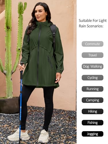 PITINAN Windbreaker Jackets Long Thin Raincoat For Women Hooded Lightweight Rainjacket Women Waterproof with Pockets S-XXL4