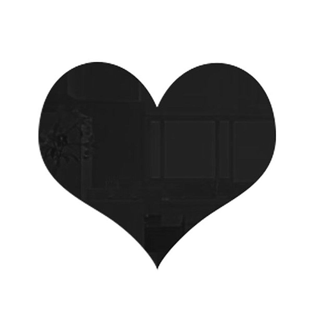 Gemini_mall Black Heart Gemini_mall® 26 Alphabet Letters Diy 3D Acrylic Modern Mirror Sticker Decal Art Mural Wall Sticker Home Decoration (Black Heart)