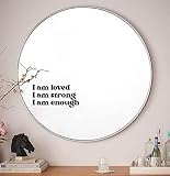I Am Loved Strong Enough Wall Decal Mirror Sticker Vinyl Bedroom Art Home Decor Girls Women Daughter