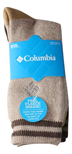 Columbia MENs 2-pack BOOT Crew Socks, SIZE 9-12 (assorted 3)