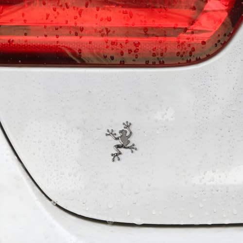 Image of 3D Metal Chrome Frog Car Emblem, Highly Distinctive car Decals, Car Decal Sticker Side Rear Trunk Decoration Accessories, Unisex Frog Auto Parts